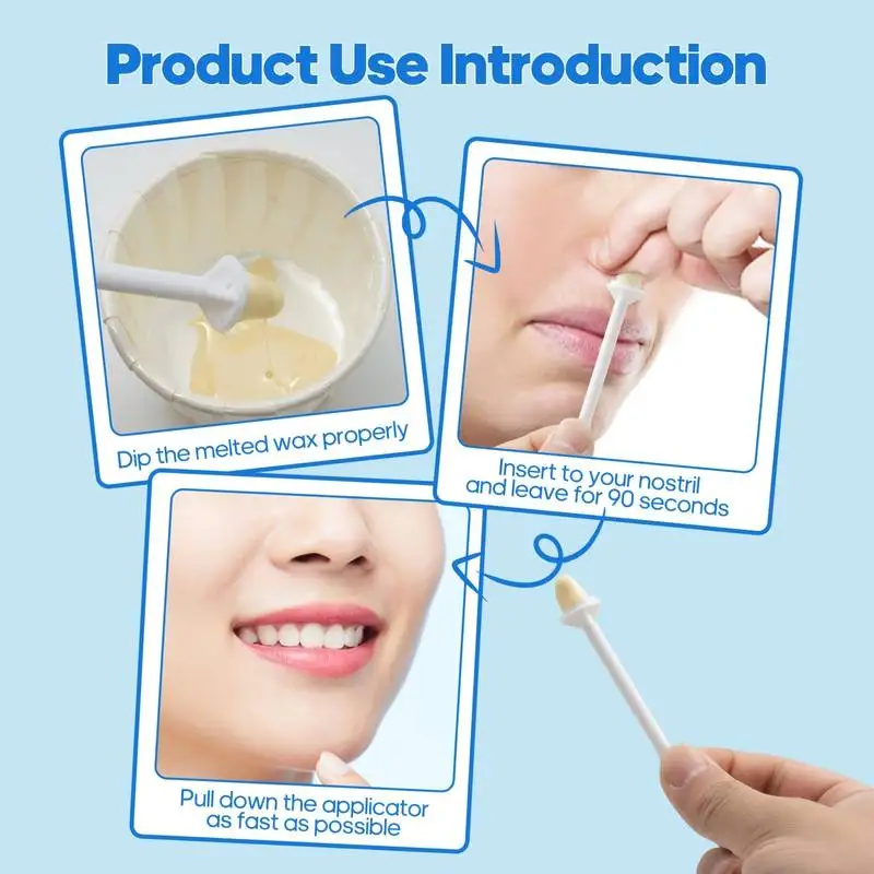 10/40PCS Nose Wax Sticks Nose Wax Applicators For Painless Nose Hair Removal Tool Wax Accessories Beeswax Safe