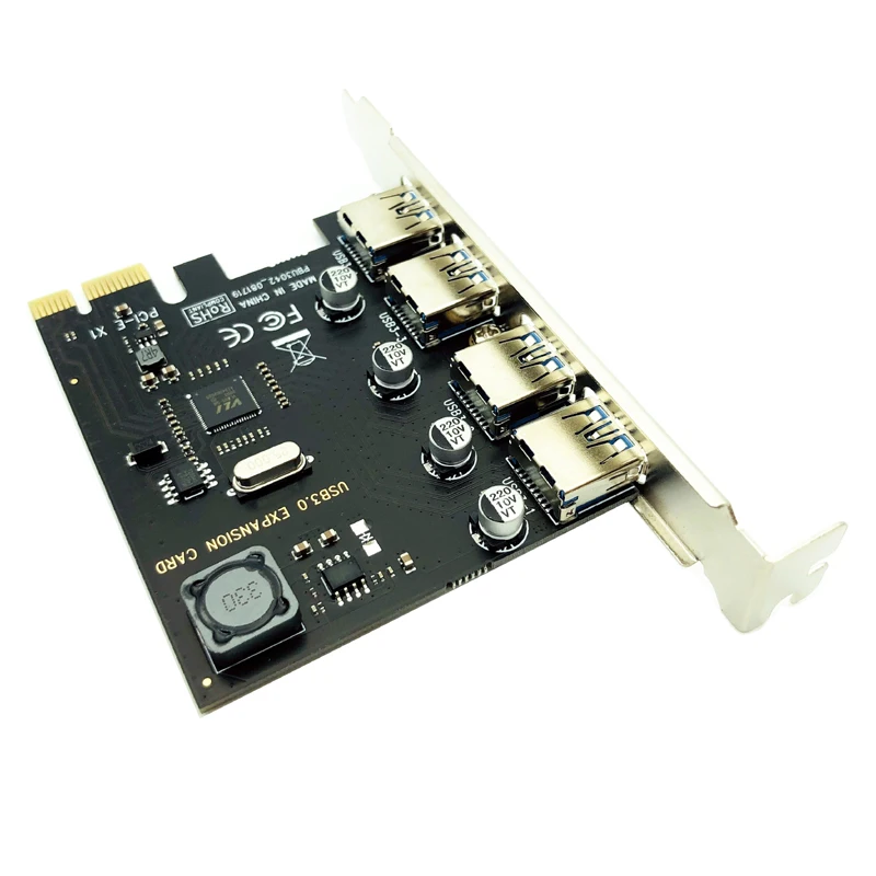 Tarjeta de expansión PCI-E USB 3,0 de 4 puertos PCI Express PCIe USB 3,0 adaptador HUB controlador USB3.0 de 4 puertos USB 3 0 PCI e PCIe Express 1X