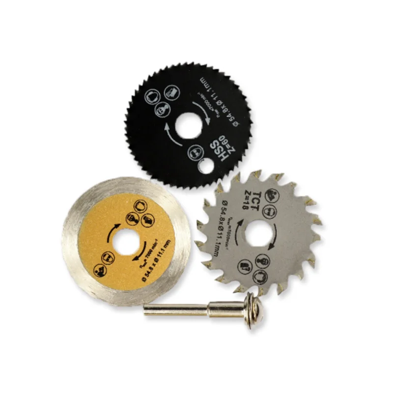 HSS Out Diámetro 54,8 mm Mini hoja de sierra circular Disco de corte de madera, hoja de sierra de diamante para corte de madera, metal, plástico y cerámica