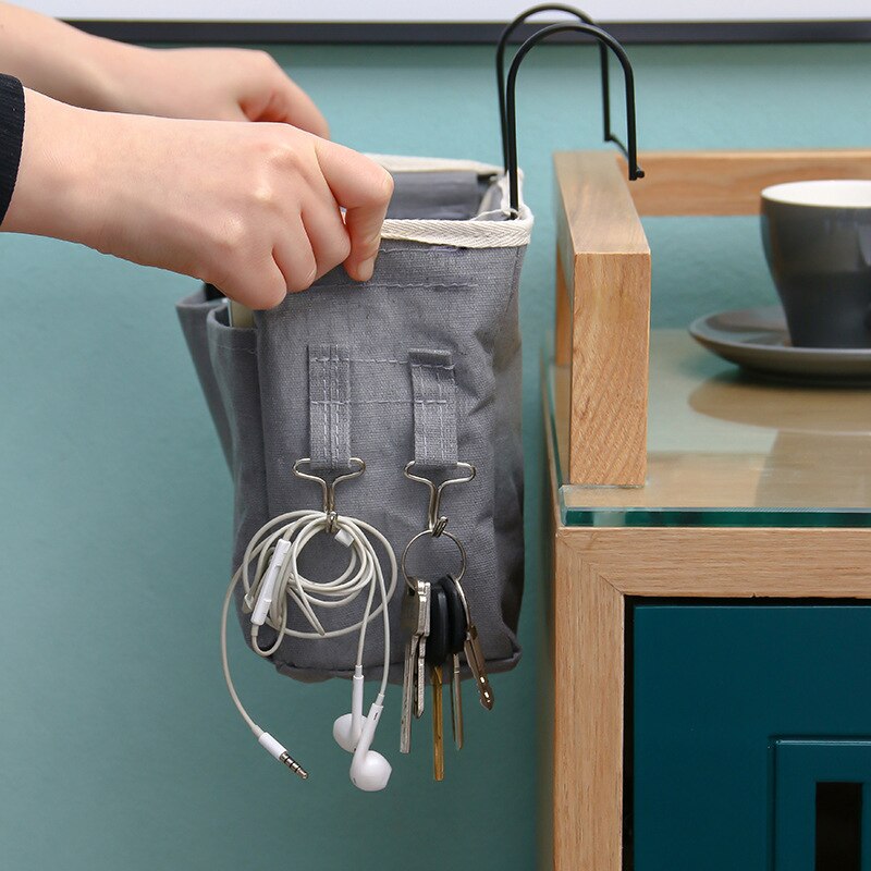 Estante de almacenamiento para dormitorio, cesta colgante para cabecera