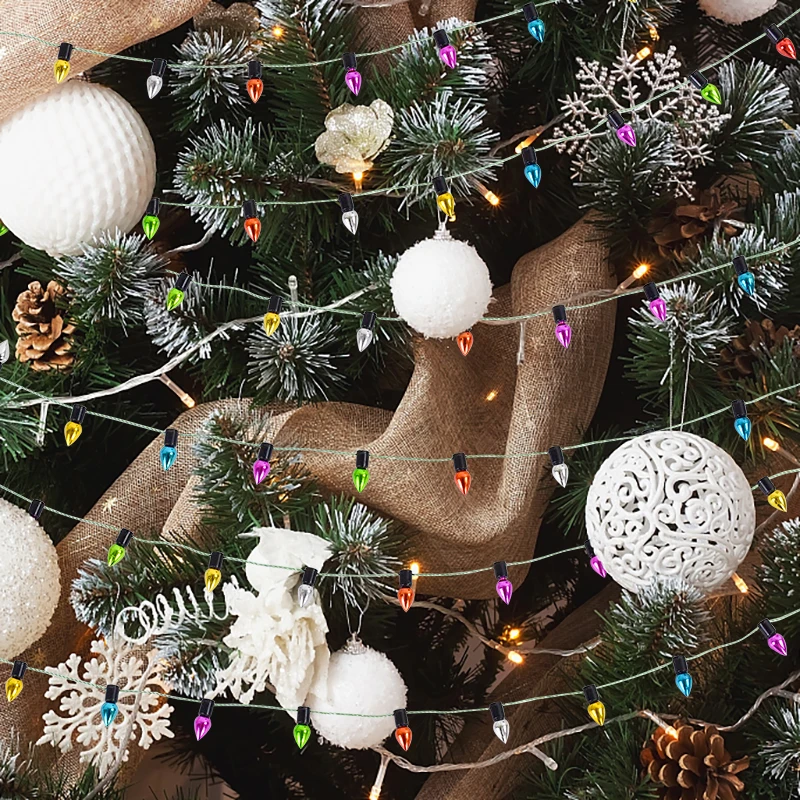 5 M/ม้วนหลอดไฟที่มีสีสัน String Garland ตกแต่งคริสต์มาส Xmas Tree เครื่องประดับ Navidad ใหม่ปีของขวัญ DIY ตุ๊กตาไม่ LED