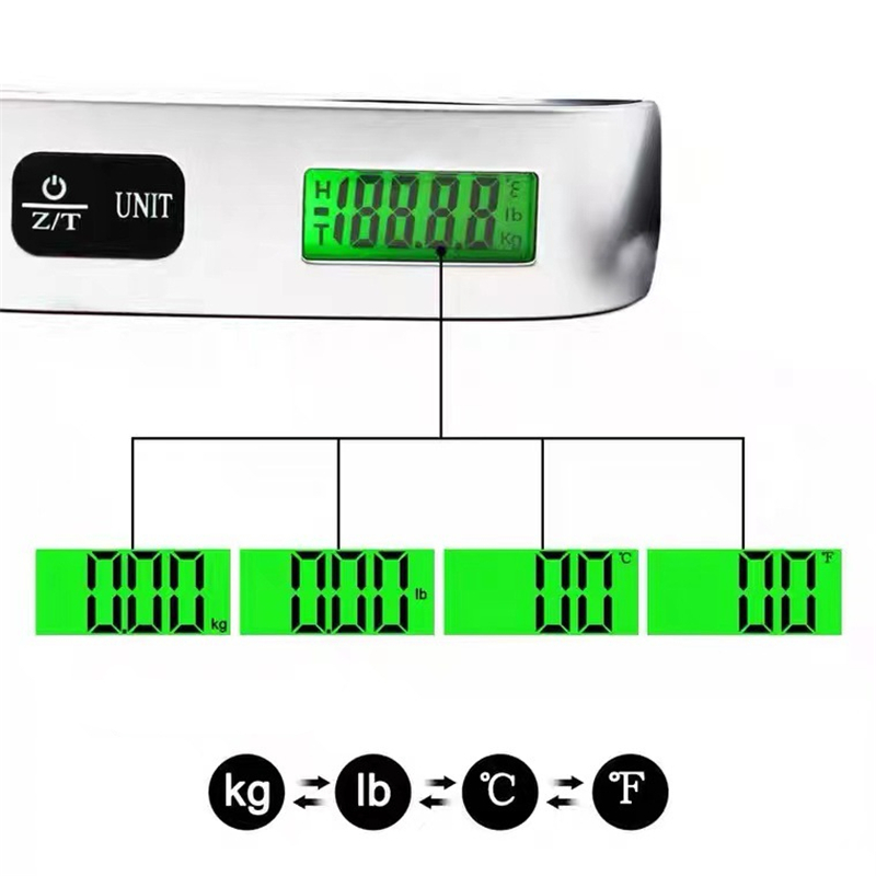 Balança portátil digital com display lcd, 10g-50kg, bagagem eletrônica, mala suspensa, bolsa de bagagem, ferramentas de equilíbrio de peso