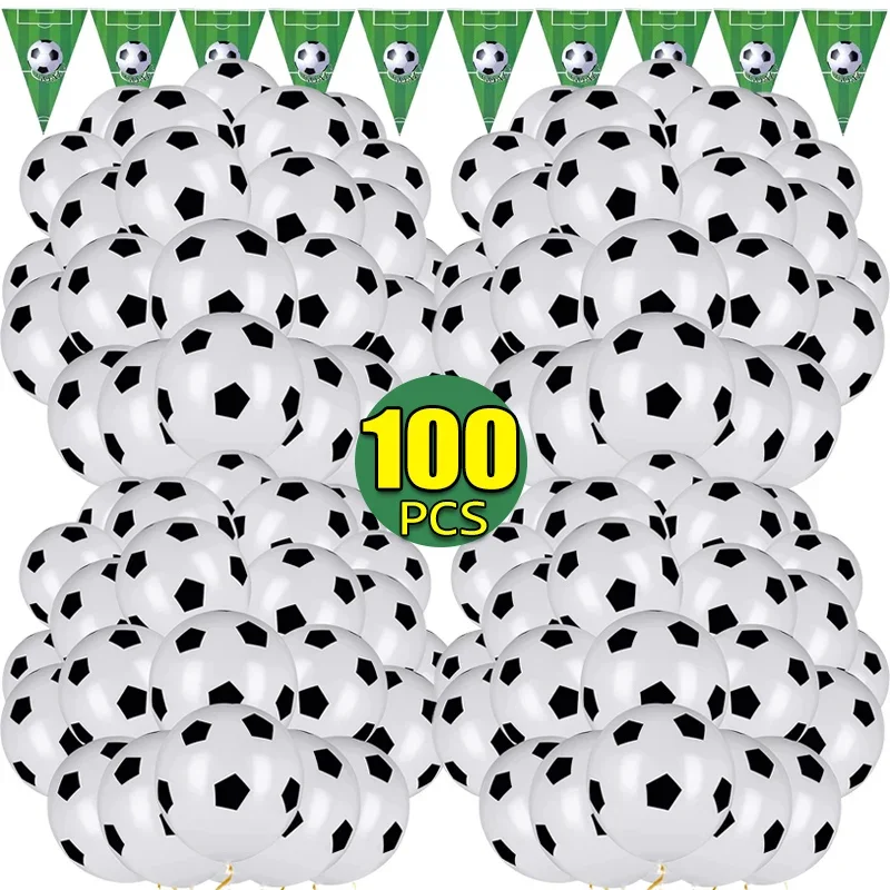 Globos de fútbol de látex para niños, suministros para fiestas temáticas, reuniones deportivas, globos de fútbol inflables, decoración de cumpleaños, 20/100 Uds.