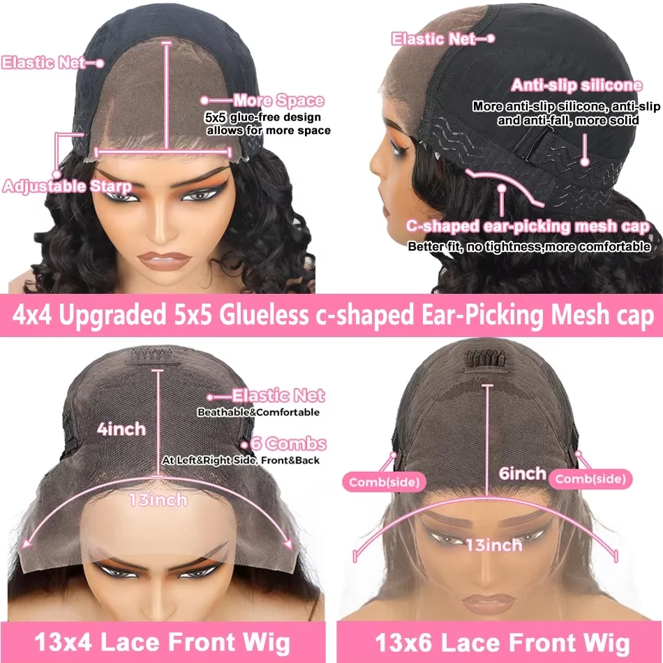 Peluca Bob ondulada 13x6, peluca Frontal de encaje transparente, pelucas de cabello humano brasileño, cabello Remy virgen, peluca con cierre de encaje 13x4, densidad del 180%