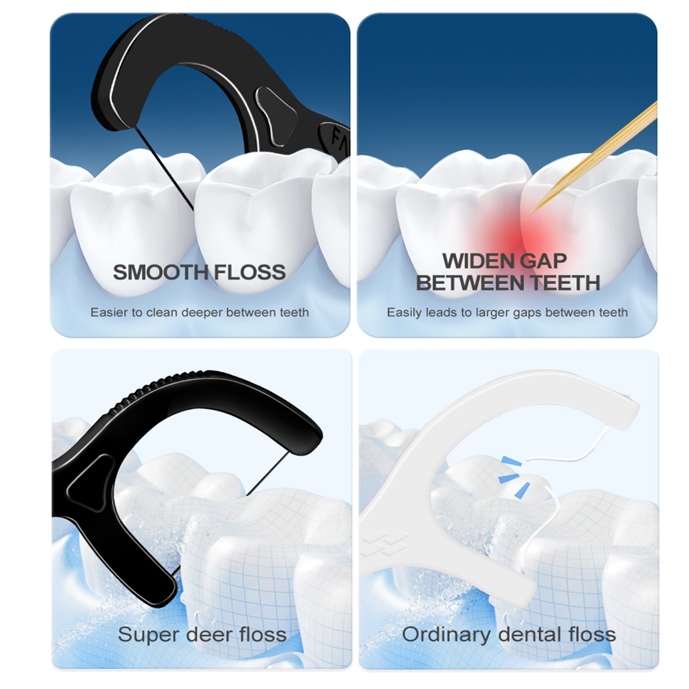 Fawnmum Nha Khoa Vệ Sinh Than Tre Chỉ Nha Khoa Phím Nòng Bàn Chải Kẽ Cho Răng Chăm Sóc Tăm Có Ren Răng Miệng