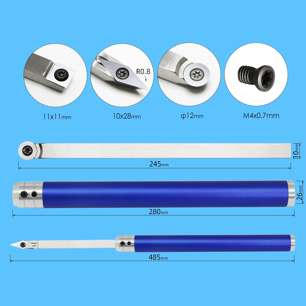 4 Trong 1 Carbide Gỗ Biến Bộ Dụng Cụ Cho Tiện Woodturning Dụng Cụ Với Nhôm Tay Cầm Bằng Thép Không Gỉ Thanh Trong hộp Bảo Quản