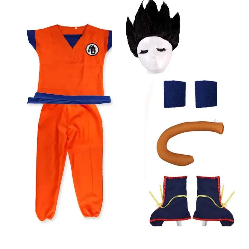 คอสเพลย์อะนิเมะเด็กSon Gokuเครื่องแต่งกายอะนิเมะคอสเพลย์HeroชุดวิกผมCarnivalใหม่