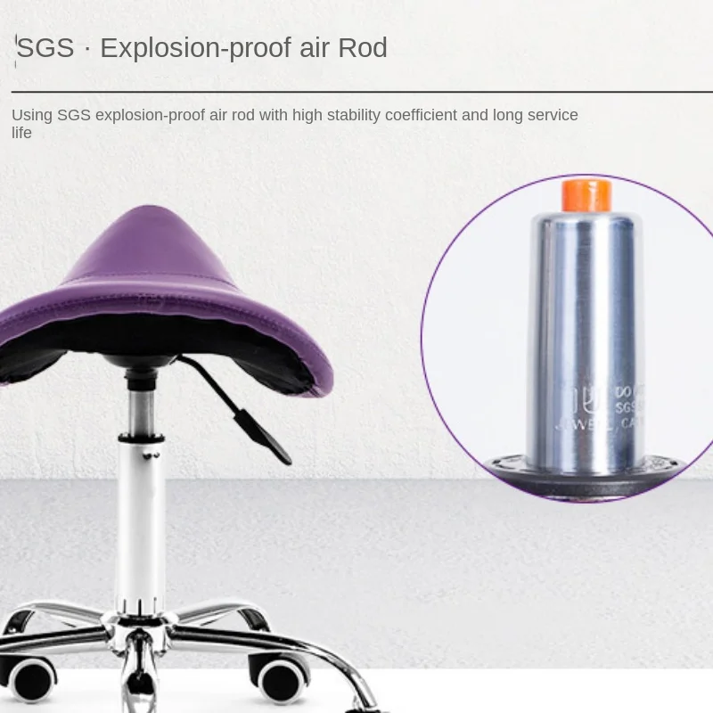 PUレザーローリングサドルスツール、ホイール付き調節可能なスイベルチェア、サロンチェア、スパ用品