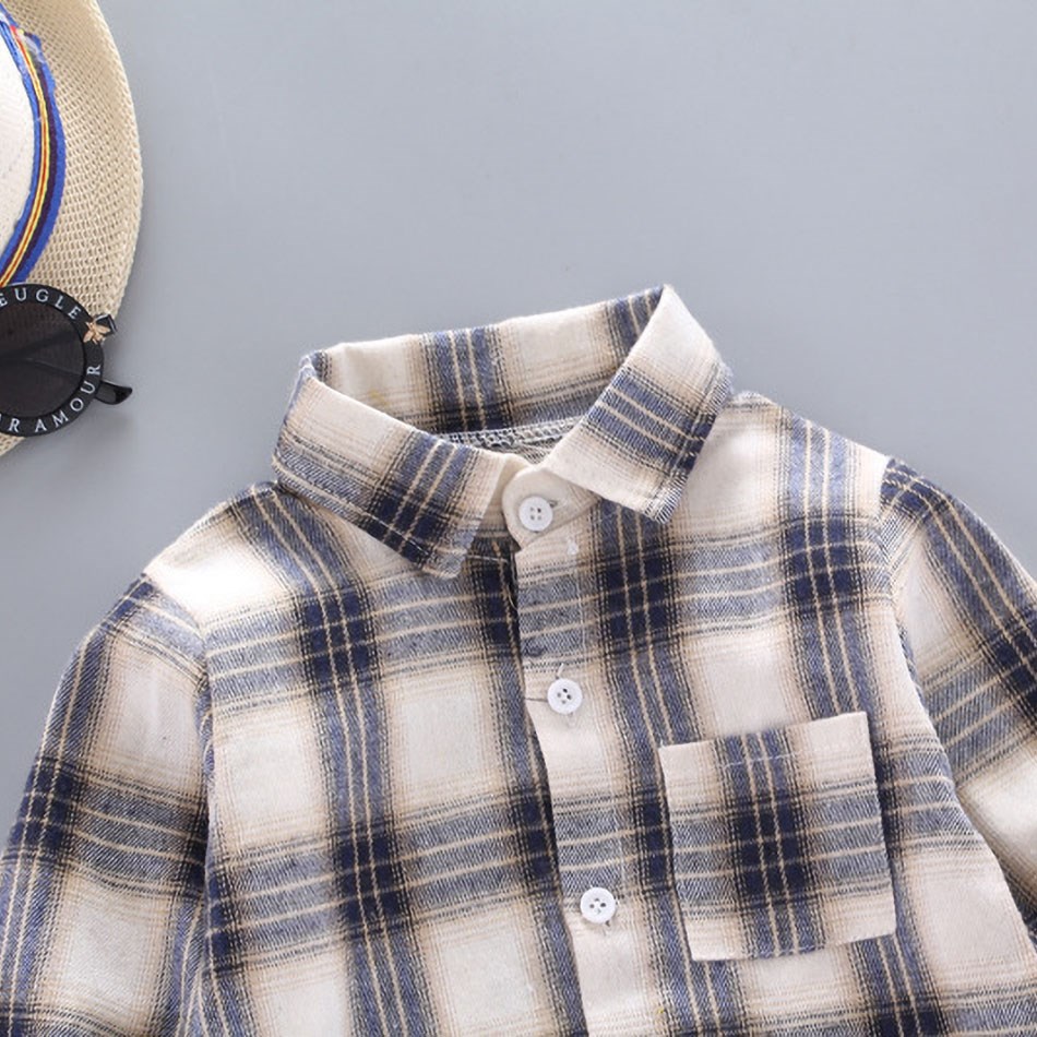 Chemise en flanelle à carreaux pour enfants, haut pour garçons et filles, style coréen, décontracté, vêtements d'extérieur, collection automne 2022, 0-5T