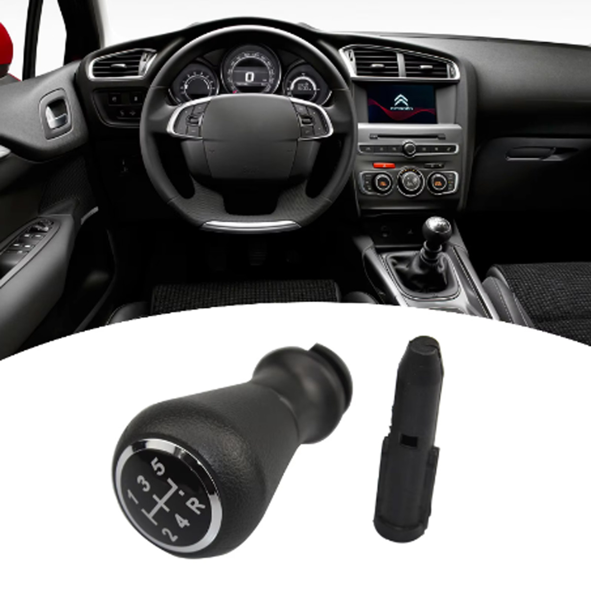 ギアシフトノブヘッドレバーアダプター,プジョー206 207 306 307 308 3008 406 4007の手動5速トランスミッション交換