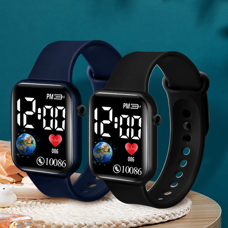 Yikaze นาฬิกา LED การ์ตูนดิจิตอลสำหรับเด็ก, นาฬิกาแฟชั่น Jam Tangan elektronik กีฬาสำหรับเด็กชายและเด็กหญิงอายุ3-5ปีนาฬิกาซิลิโคนของขวัญ