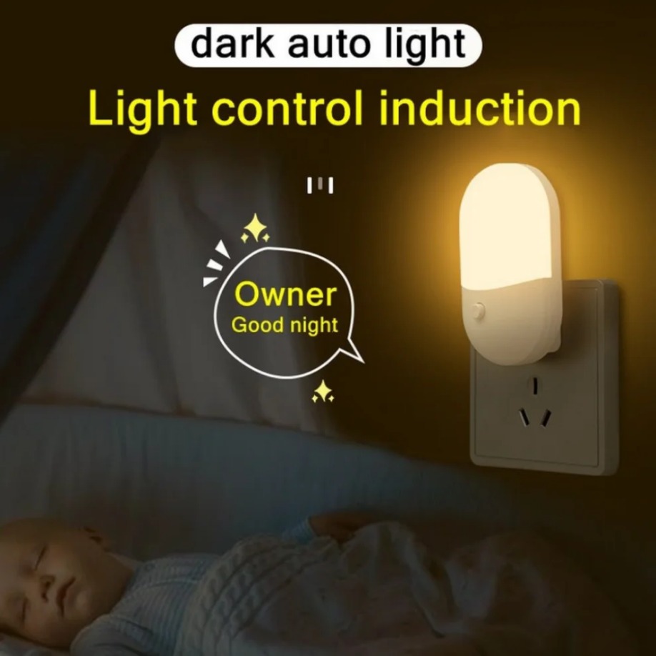 ZQQBYY LED Plug-in Night Light White light warm light Baby Nursing Eye Sleep Light Bedroom Socket Lights Energy Saving Lamp