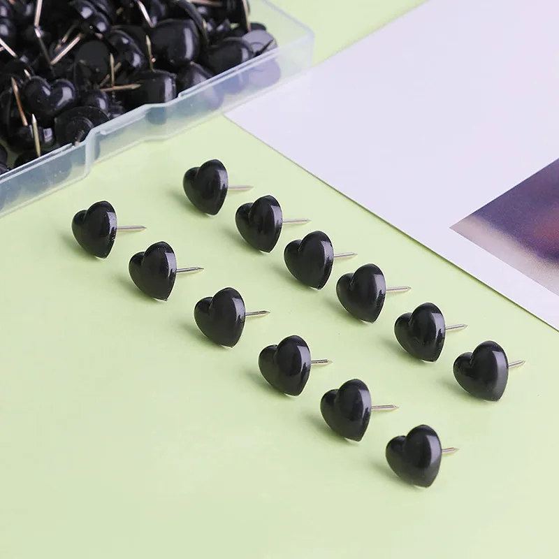 50/100 PCS Flat Clear Love Push Pins for Wall Thumb Tacks for Bulletin Board Shadow Box Display Thumbtack for Cork Board