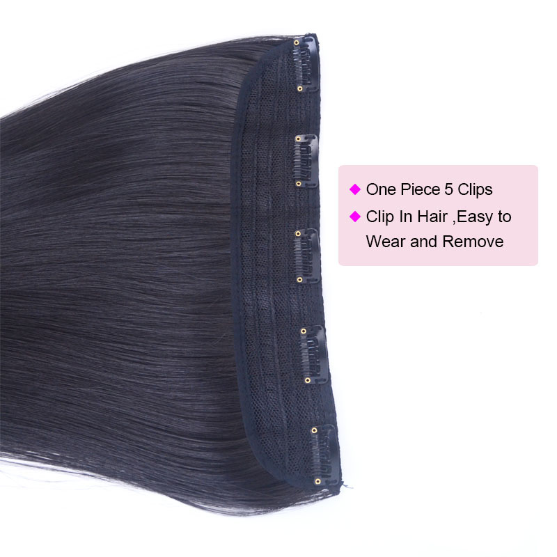 Zolin-クリップ付きの超ロングストレートヘアピース,ナチュラルヘアエクステンション,ブラウンとブラック,5クリップ,32インチ,80cm, 1個