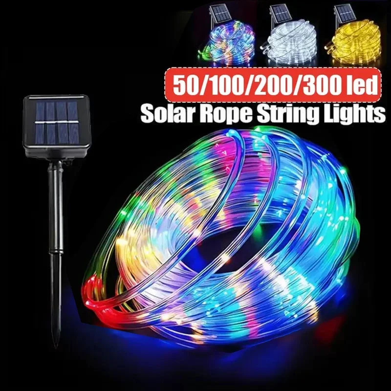 Outdoor Solar Rope Led Light Waterproof Garden Christmas Decoration 32m/22m/12m/7m Xmas Tube String Light Fairy Strip