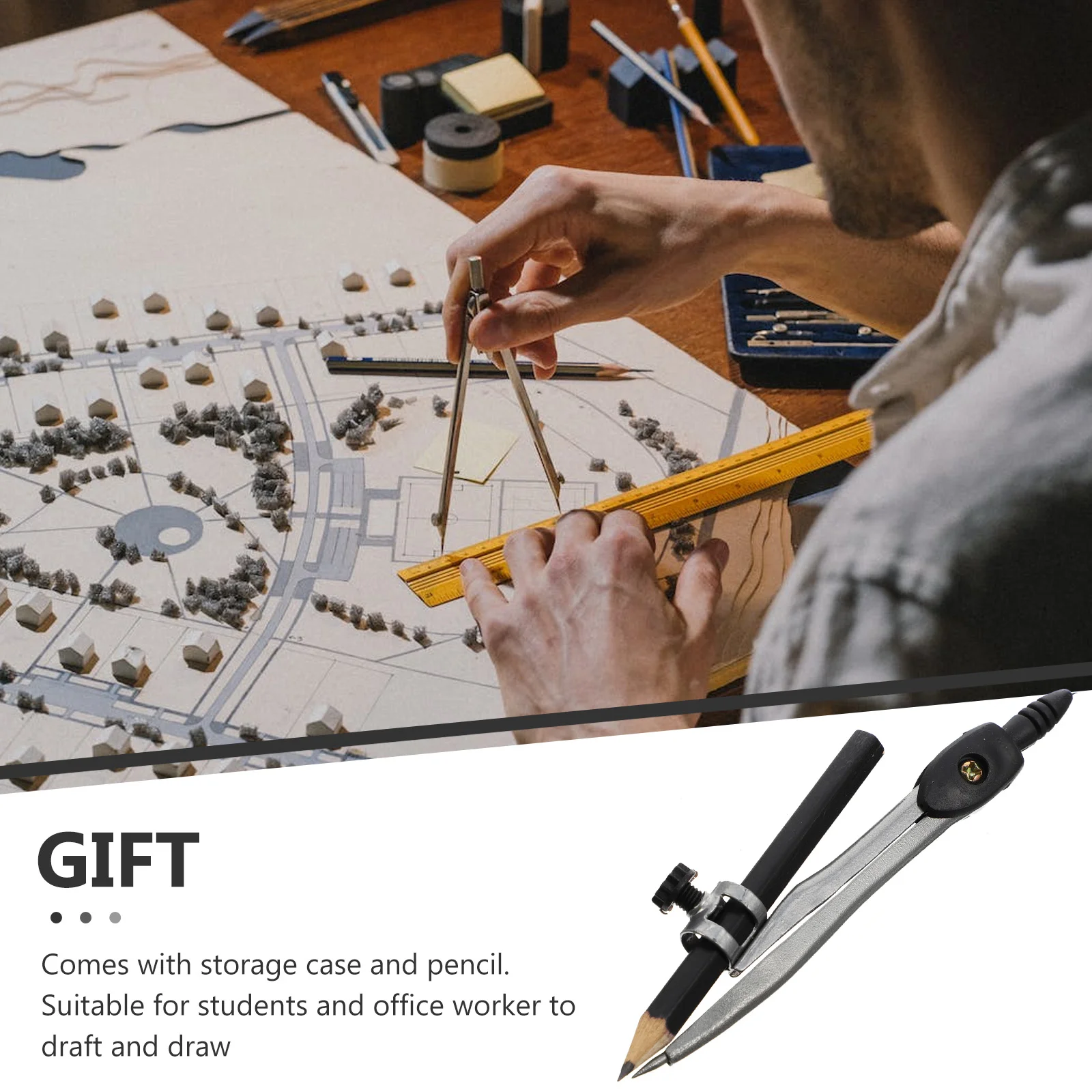  Drawing Compasses Drafting Pencil for Circles and Scribe Plastic Math Geometry Work