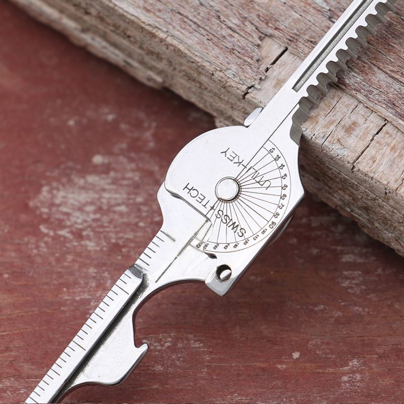 Portachiavi multi-strumento compatto portachiavi multifunzionale gadget strumento portatile con cacciavite apribottiglie strumento di emergenza da campeggio