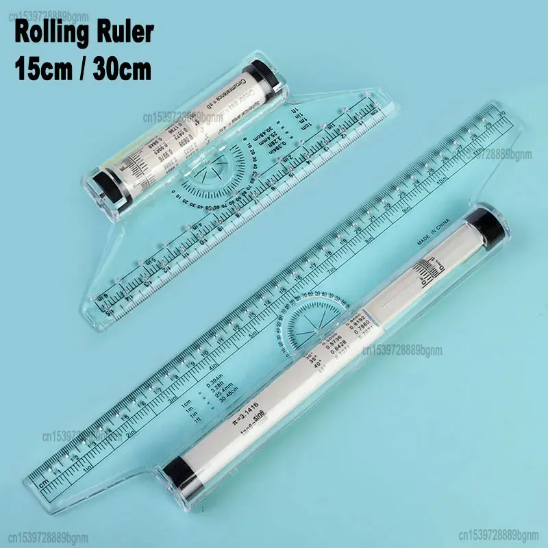 30cm Multi-purpose Angle Parallel Scroll Rolling Balance Scale Ruler Template For Art Design Architect Draft Drawing Measuring