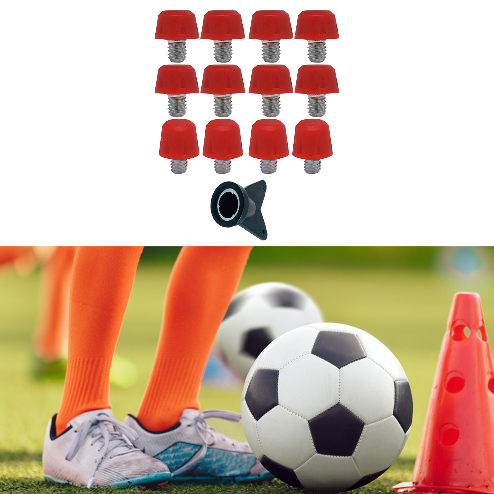 12 ชิ้นรองเท้าฟุตบอล Spikes รองเท้ารักบี้ Studs แบบพกพาสกรูพร้อมประแจสําหรับ Adidas รองเท้าฟุตบอลเปลี่ยนรองเท้ากีฬา