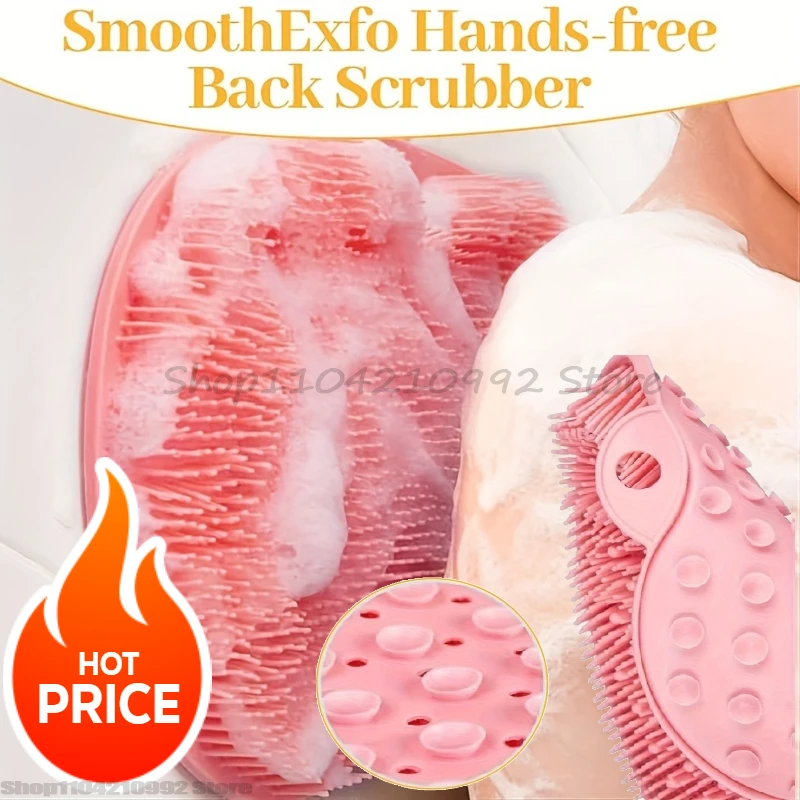 Raspador de masaje de ducha exfoliante, tapete de baño antideslizante para baño, cepillo de masaje de espalda, herramienta de baño de limpieza corporal para lavado de pies de silicona