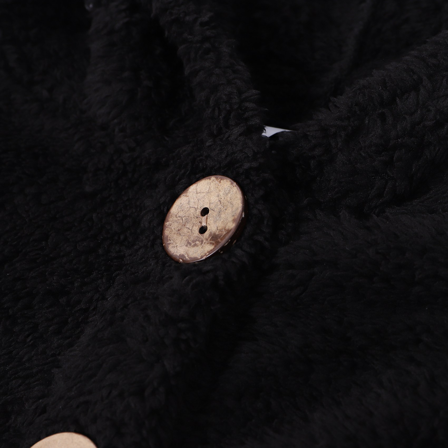 Damen mantel übergroße Größe Knopf Plüsch Tops Kapuze lose Strickjacke Outwear Winter jacke,