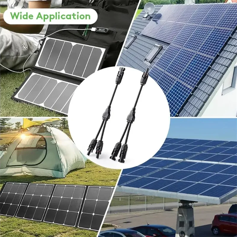 Złącze elektryczne solarny fotowoltaiczny 2 szt. do paneli słonecznych, przewód kablowy, łączenie równoległe gałęzi 2Y, 30A 1000V