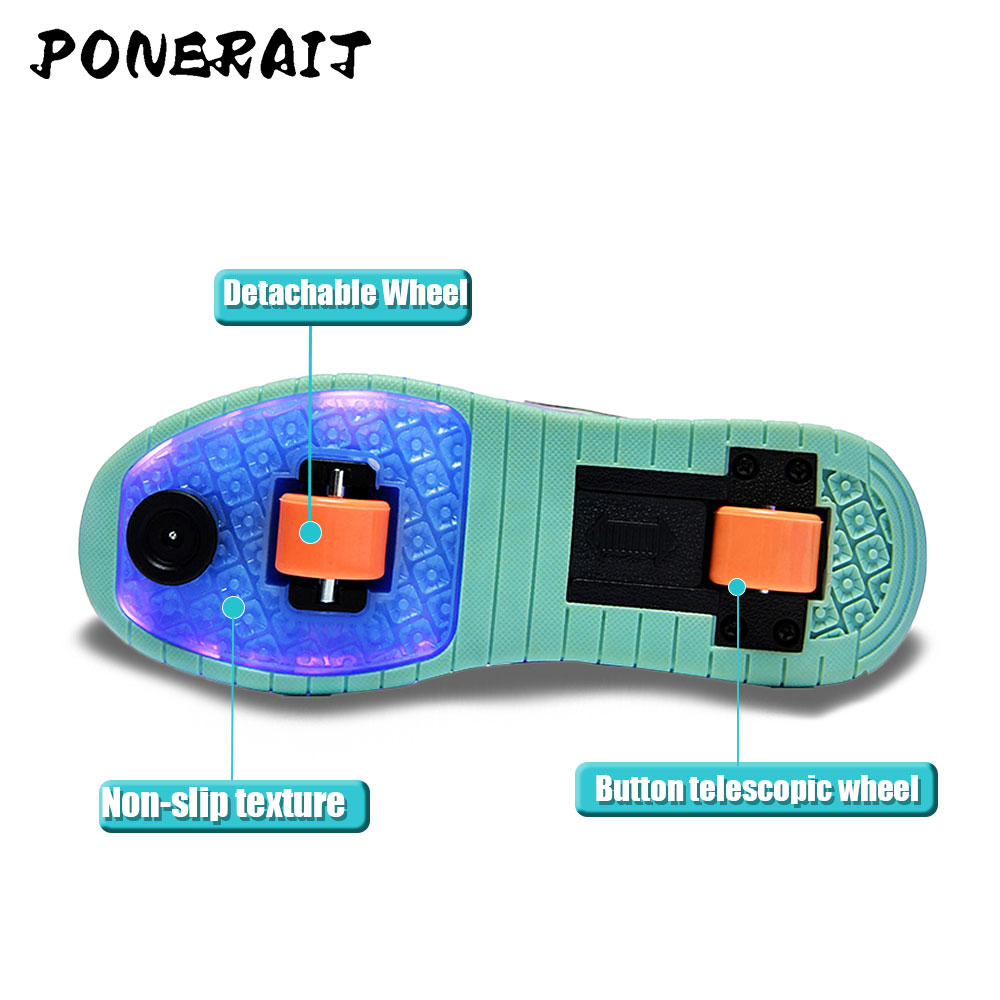 Patins retráteis para mulheres, tênis com rodas, dupla finalidade, calçados esportivos de patinação para meninas, moda de 2 rodas