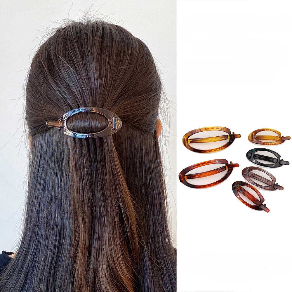 Элегантная французская овальная заколка для волос «конский хвост» с фиксацией артефакта, винтажная заколка для волос, женская матовая заколка на затылке, заколка для укладки волос