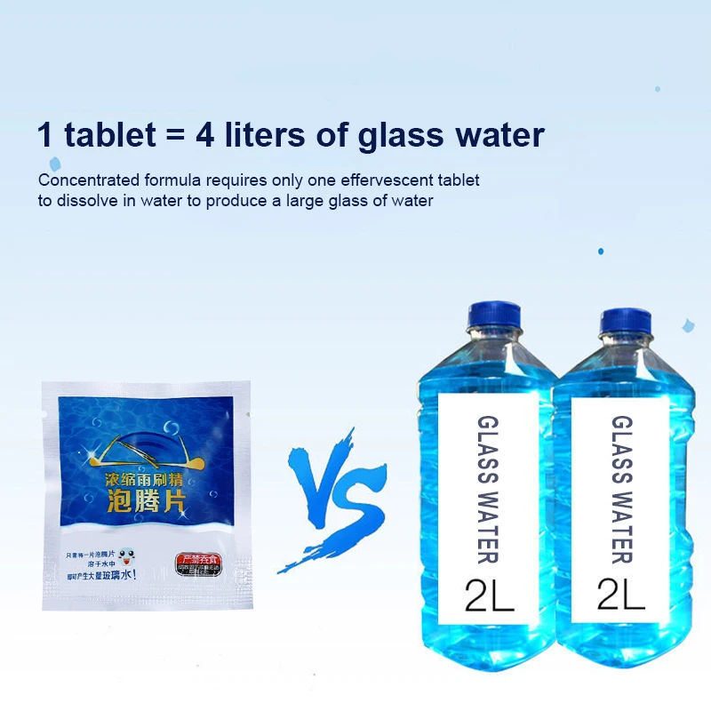 SEAMETAL 20-100PCS Solid Cleaner ทําความสะอาดกระจกรถยนต์ Effervescent Tablet Auto Wiper Glass Solid ทําความสะอาดเข้มข้นเม็ด