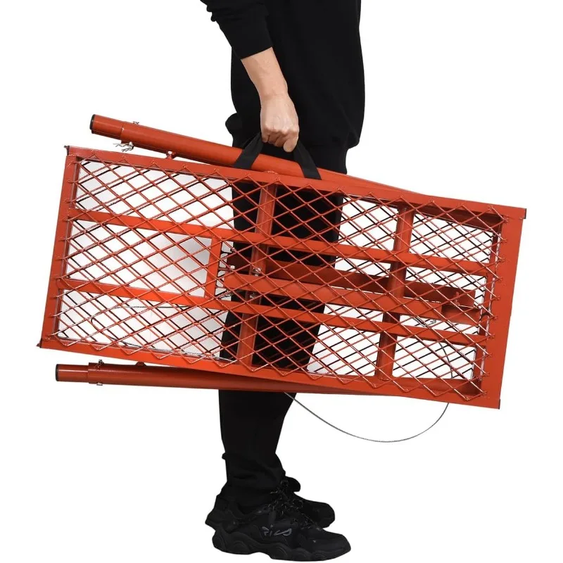 Scaffolding Platform 70(L) X15(W) X33(H) 770 Lbs Capacity Portable Adjustable Work Platform Scaffolding Ladder for Stairs,Red
