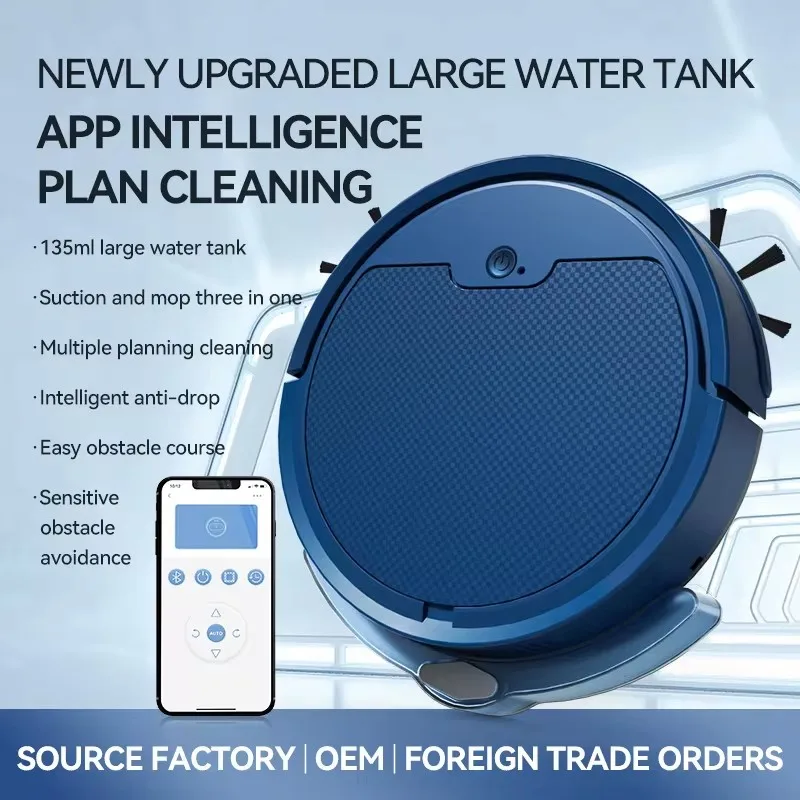 2024 nueva aspiradora APP Control remoto automático Robot de barrido con tanque de agua barrido y fregado húmedo limpieza al vacío silenciosa