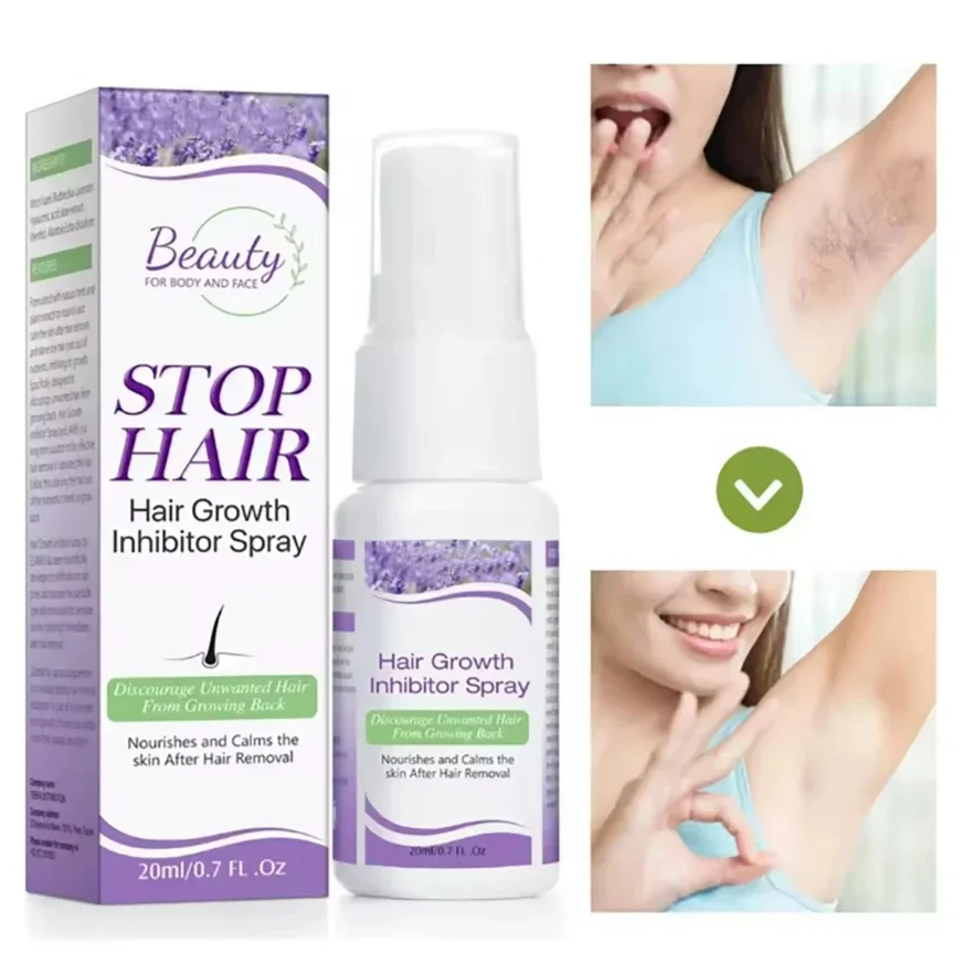 Inhibidor permanente del crecimiento del cabello, Spray para Barba, Bikini, piernas íntimas, cuerpo, axila, indoloro, para detener el cabello Facial