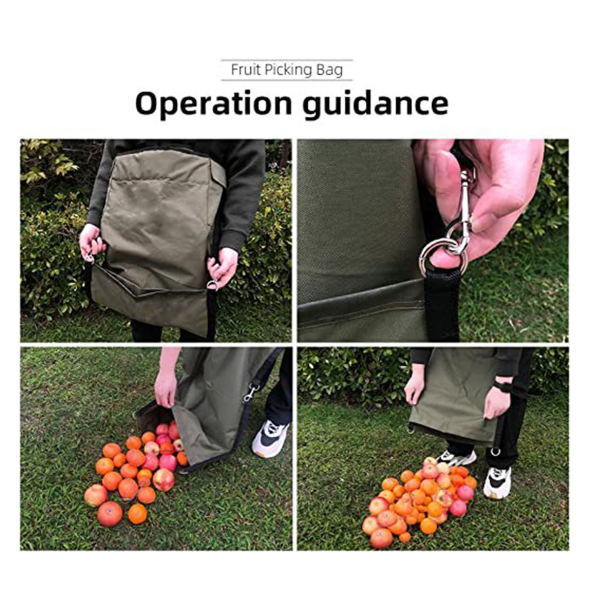 BAAU ถุงเก็บผลไม้ผ้ากันเปื้อนสวนปรับ Harvest ผ้ากันเปื้อนสวนกลางแจ้งฟาร์ม Orchard กระเป๋าเก็บ Foraging กระเป๋า