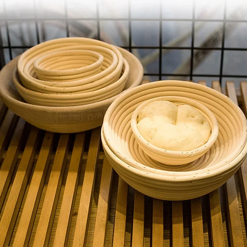 Mây Tự Nhiên Bánh Mì Thoát Rổ Vòng Tay Mây Đan Lát Nướng Bát Bột Lên Men Sourdough Banneton Giỏ Bánh Mì
