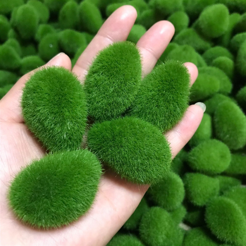 10 Uds. Bola de musgo verde Artificial planta de simulación de piedra falsa decoración Diy para tienda ventana Hotel hogar Oficina planta decoración de pared