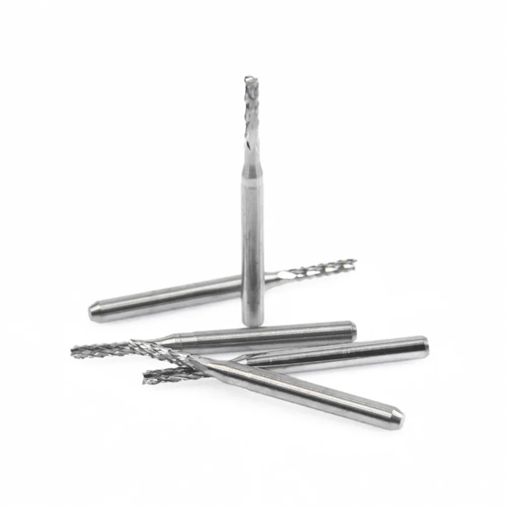 10pcs Precision Tungsten Steel Milling Cutter Set 0.5-3mm PCB End Mill CNC Corn Cutting Milling  For Circuit Board Sculpture
