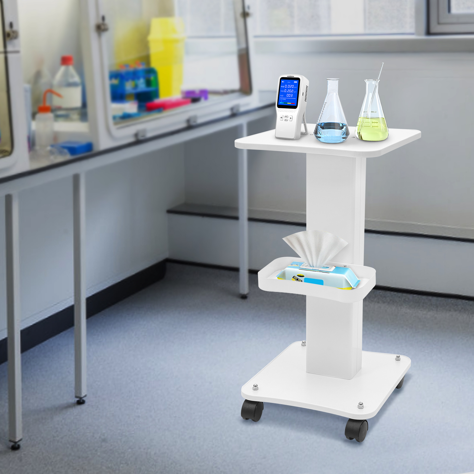 Multifunctional Beauty Hairdressing Instruments Rolling Utility Cart With 4 Wheels Multi Purpose Storage Rack Max Load 40 88Lbs