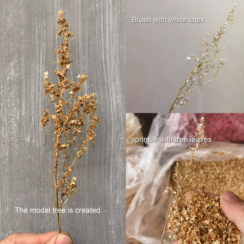 50ml/bottle Micro Landscape Leaves Diorama fake Grass Tufts Accessories Static Leaf Model for Scale Model Train Layout