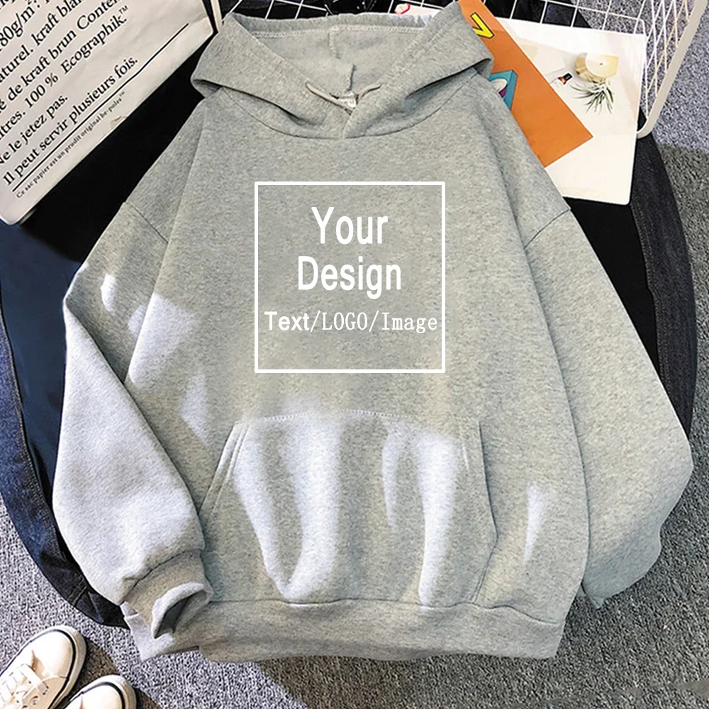 DIY su diseño texto/LOGO/imagen Mujer Casual Sudadera con capucha ropa de calle sudadera de gran tamaño Pareja ropa Sudaderas Para Mujer Jerséis
