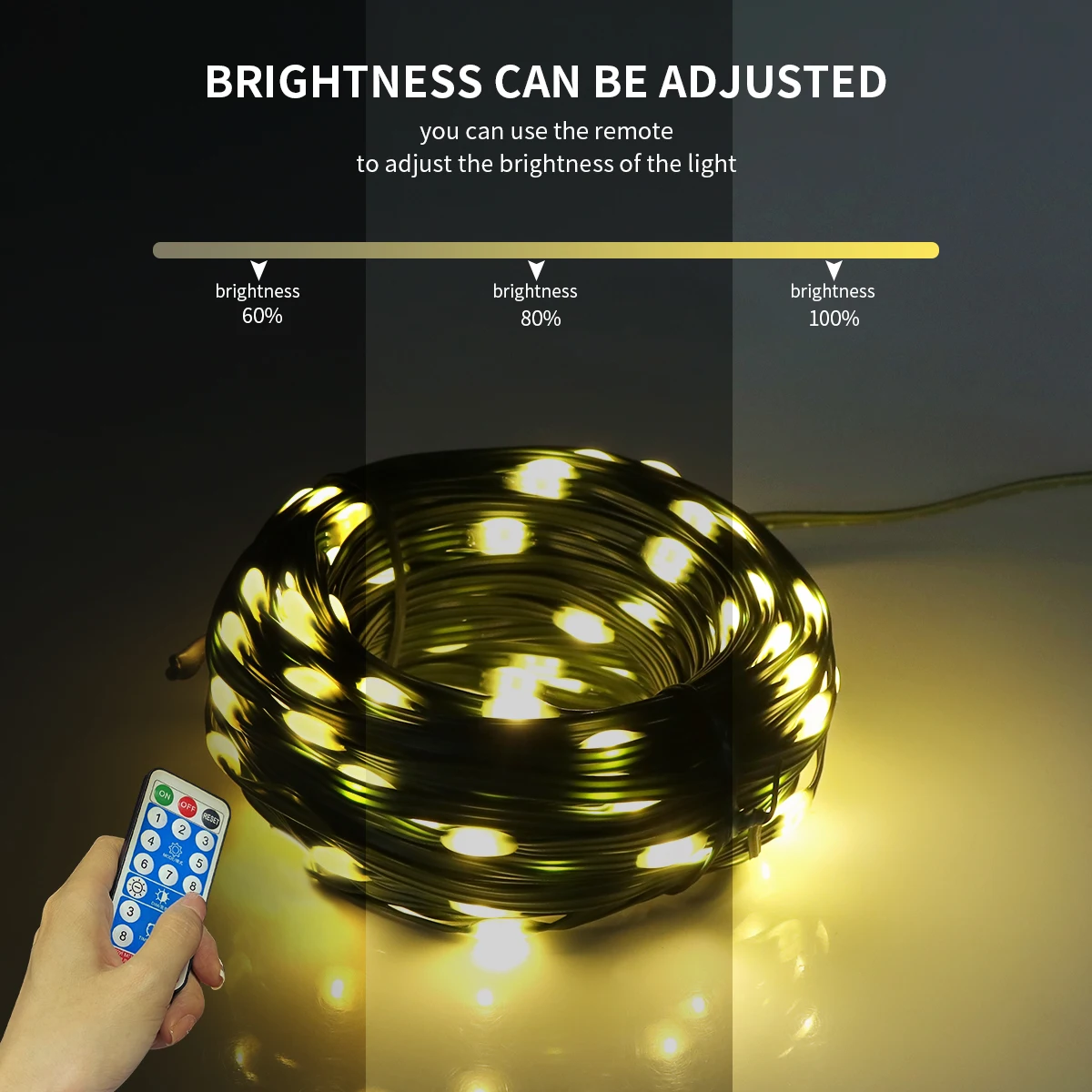 หนัง LED พลังงานแสงอาทิตย์ String ไฟ Fairy 100M คริสต์มาสไฟกันน้ํากลางแจ้ง Garland High-Power โคมไฟพลังงานแสงอาทิตย์สําหรับตกแต่งสวน