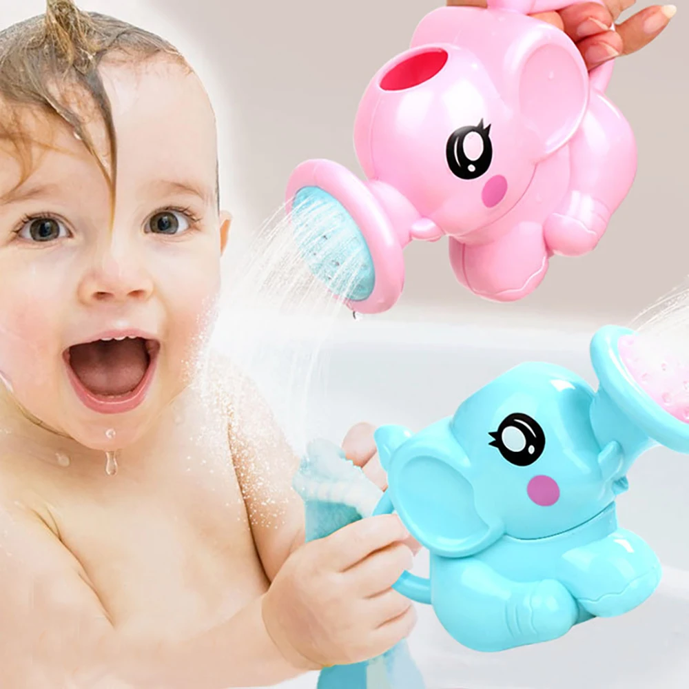 Chaleira de plástico dos desenhos animados ferramenta banho chuveiro crianças elefante rega pote brinquedo banho do bebê brinquedo do banheiro para crianças verão banho sprinkler