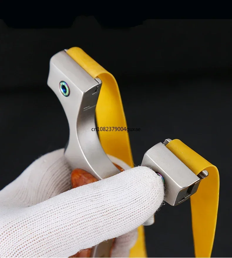 9025 Elastico piatto in metallo Fionda ad alta precisione Fionda laser in acciaio inossidabile Accessori per tiro a pressione rapida all'aperto