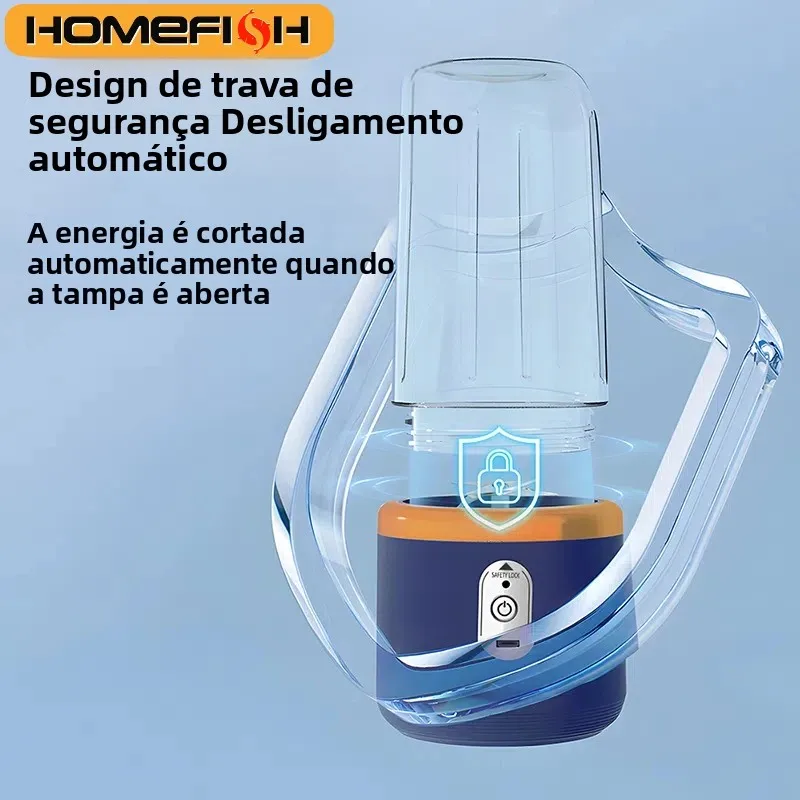 Garrafa liquidificador portátil elétrica 6 lâminas multifuncional liquidificador de suco suco fresco smoothie liquidificador gelo crushcup processador de alimentos
