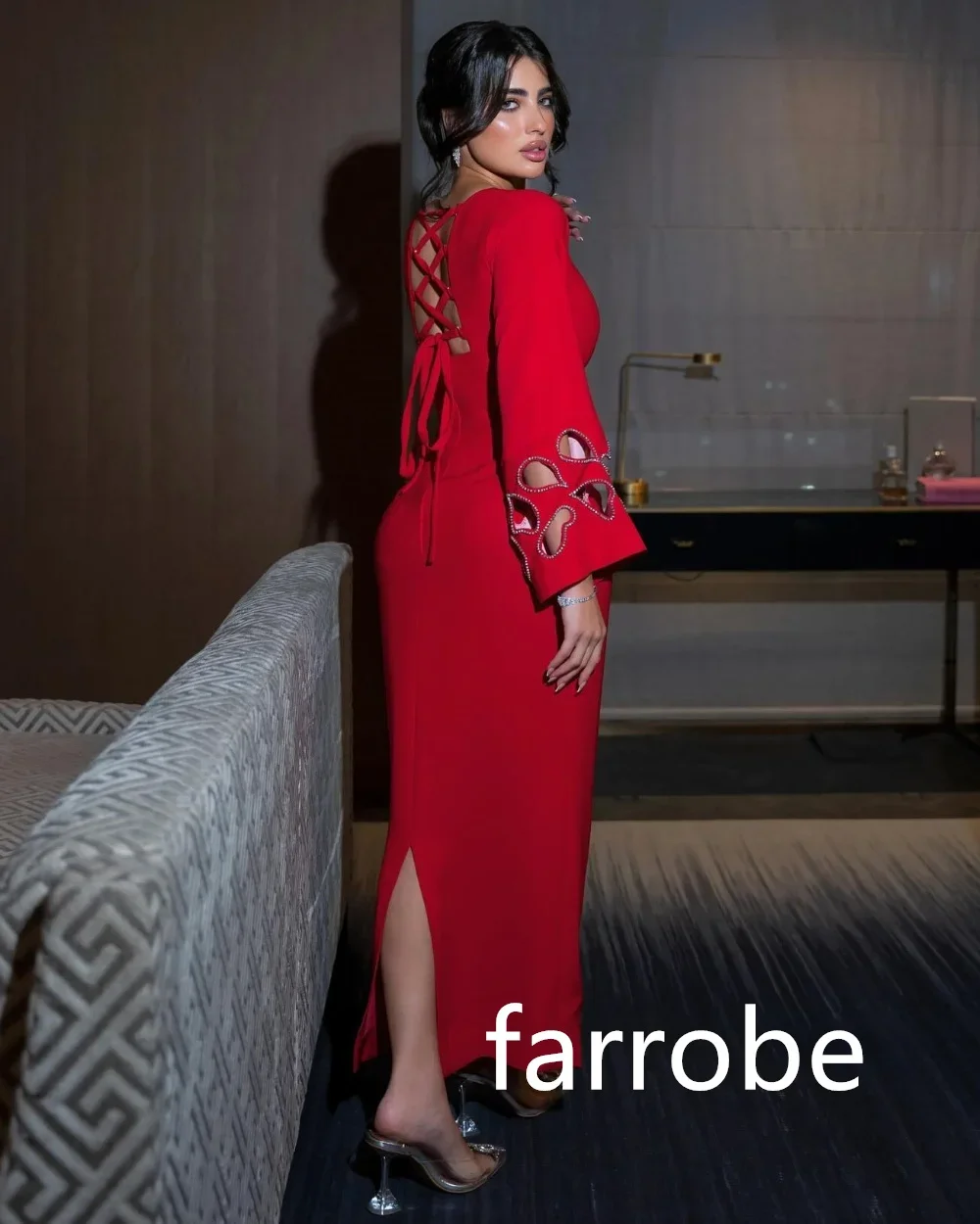 Personalizado formal jérsei plissado a linha o-pescoço midi vestidos de noite clássico requintado estilo moderno pastrol unisex chinês