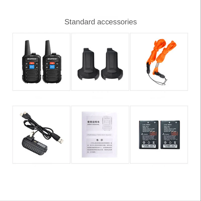 Baofeng-walkie-talkie UHF de 16 canales, radio bidireccional portátil con auricular, bf888s transceptor, 400-470MHz, lote de BF-C50