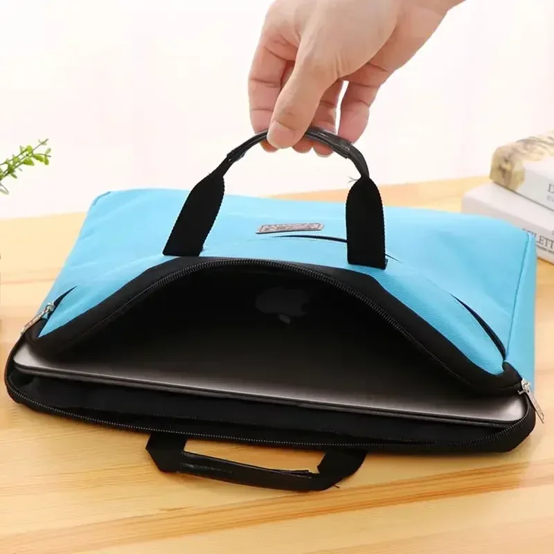 Canvas Zipper Handbag Paper Documents Storage Bag A4 File Folder Portable Briefcase Stationery Office Supplies Customize Logo