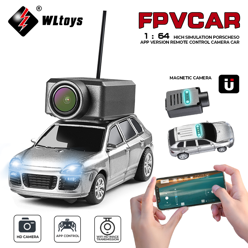 Wltoys 6401 mini carros rc 1:64 com câmera 720p fpv wifi app controle mais novo carro de corrida rc brinquedo crianças presentes para meninos meninas