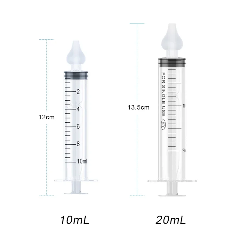 Limpiador Nasal para bebé, tubo de aguja, aspirador Nasal reutilizable, rinitis, arandela Nasal, jeringa, irrigador Nasal para niños, 10ML/20ML