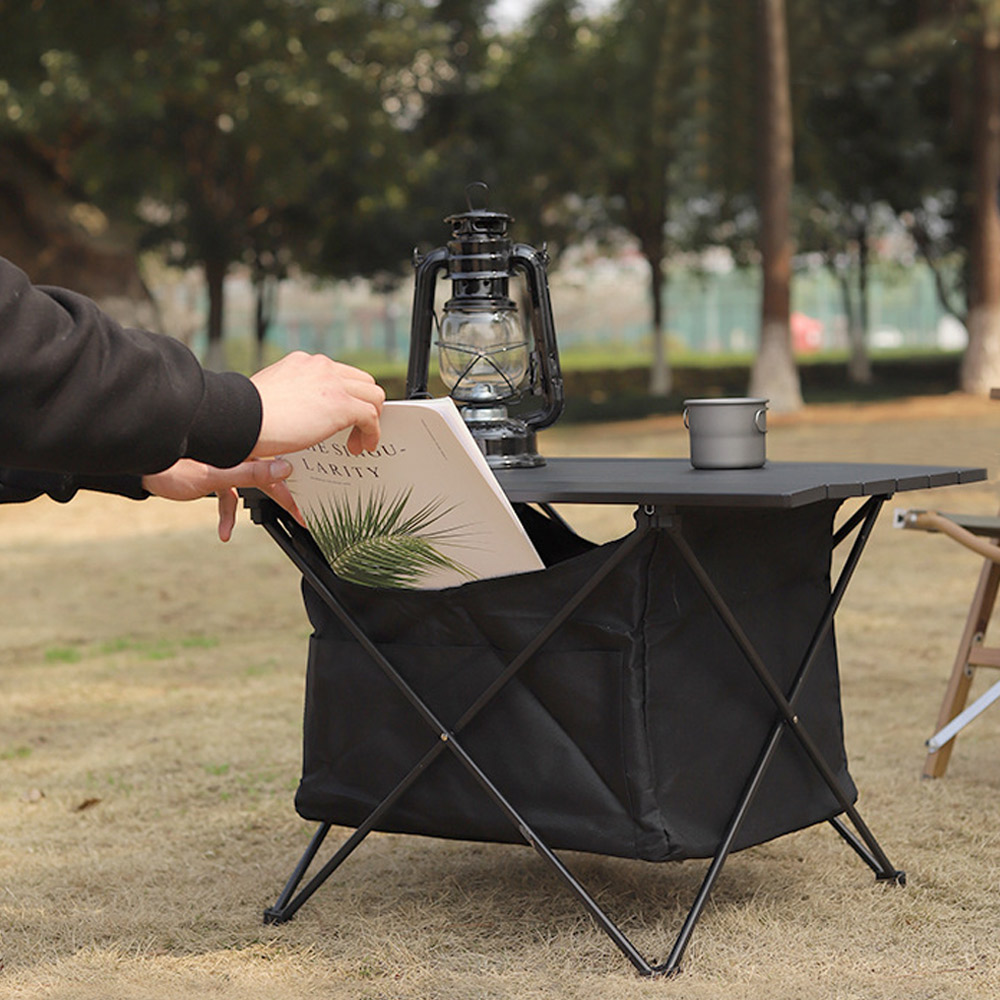 【Breeins】Portable Camping Folding Egg Roll Table with Storage Bag Outdoor Picnic Barbecue Stall Table