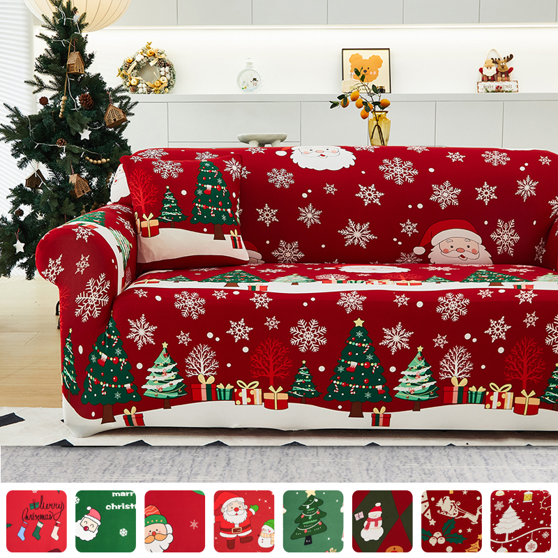 Рождественские украшения, чехол для дивана, эластичный современный чехол для стула, дивана, чехлы для мебели для гостиной, защита 1/2/3/4 мест
